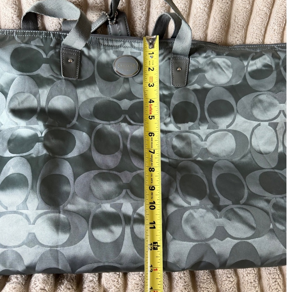 Coach Signature C Packable Weekender Tote Bag Gray Satin Travel Pouch 1941 - Picture 13 of 13